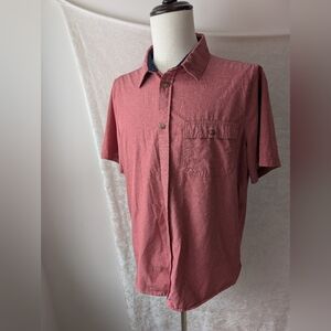 Avalanche Men's Large Button-down Short Sleeve Shirt Red